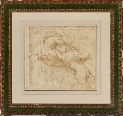 Lot 3 - Italian School 16th Century A Lion Attacking a...