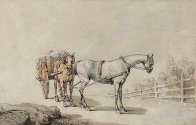 Lot 53 - Samuel Howitt British, 1765-1822 A Horsedrawn...