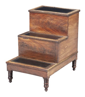 Lot 197 - George IV Mahogany Leather-Inset Bed Steps...