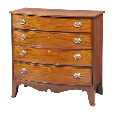 Lot 1245 - Federal Inlaid Mahogany Bow Front Chest of...