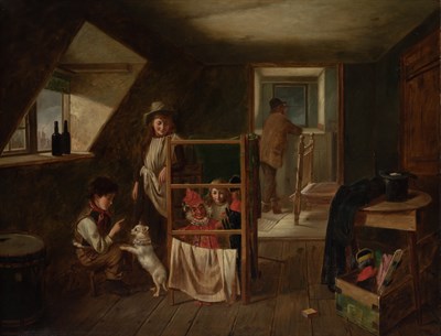 Lot 18 - Continental School 19th Century Interior Oil...
