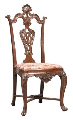 Lot 178 - Portuguese Rococo Style Walnut Side Chair