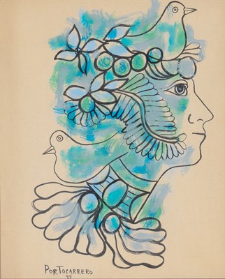 Lot 81 - Rene Portocarrero Cuban, 1912-1985 Flora, 1977...