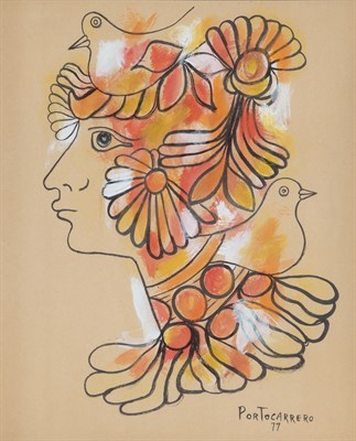 Lot 82 - Rene Portocarrero Cuban, 1912-1985 Woman with...