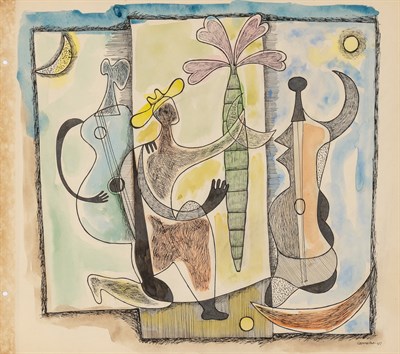 Lot 100 - Mario Carreno Chilean, 1913-1999 Untitled,...