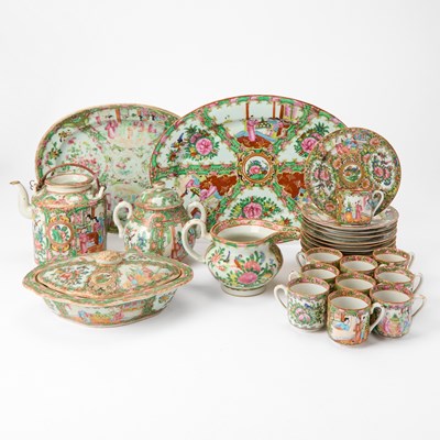 Lot 72 - An Extensive Group of Chinese Export Rose Medallion Porcelain Articles