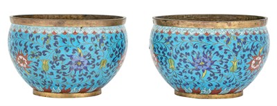 Lot 345 - A Pair of Chinese Cloisonné Enamel Bowls 19th...