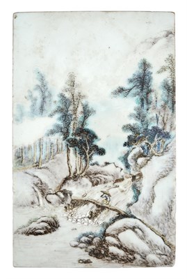 Lot 354 - A Chinese Enameled Porcelain Plaque Late Qing...