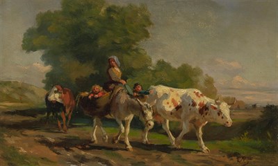 Lot 1064 - Rosa Bonheur French, 1822-1899 On the Cow Path...