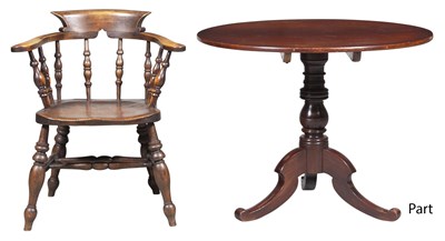 Lot 118 - Assembled Set of Five English Oak Pub Chairs...