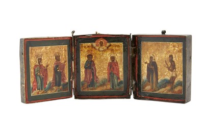 Lot 29 - Russian Triptych Icon Probably 17th Century...
