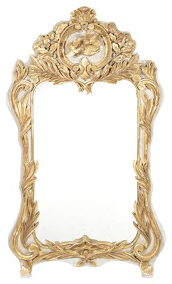 Lot 127 - Louis XV Style Painted and Parcel Gilt Mirror...