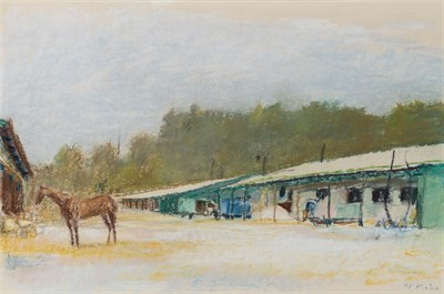 Lot 1051 - Wolf Kahn American, 1927-2020 Stables, 1977...