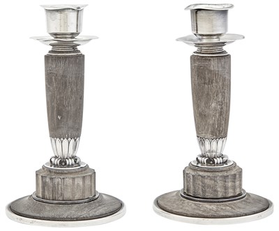 Lot 190 - Pair of Georg Jensen Sterling Silver and Ebony...