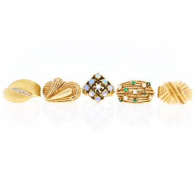 Lot 1093 - Five Gold Rings