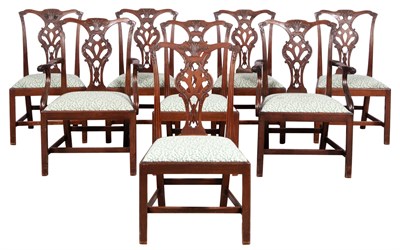 Lot 290 - Set of Eight George III Style Mahogany Dining...