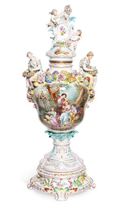 Lot 159 - Oversize Dresden Gilt-Metal Mounted Applied...