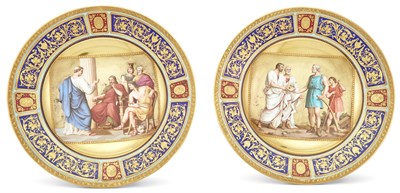 Lot 336 - Pair of Vienna Style Hand-Painted Gold-Ground...