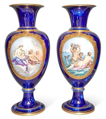 Lot 334 - Pair of Sèvres Style Gilt-Metal Mounted, Gilt...