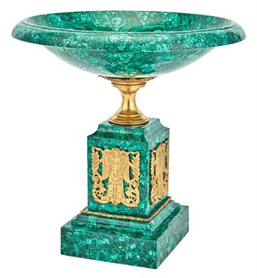 Lot 204 - Empire Style Gilt-Metal Mounted Malachite...