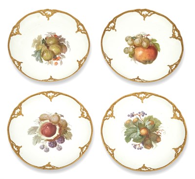 Lot 318 - Set of Four KPM Gilt and Hand-Painted...