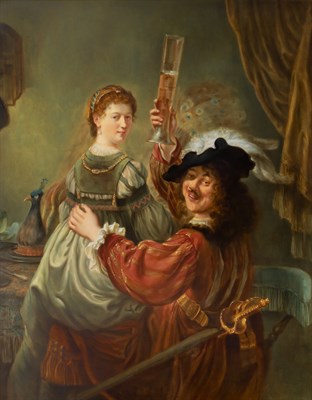 Lot 294 - Meissen Painted Porcelain Plaque of Rembrandt...