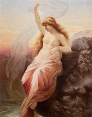 Lot 337 - KPM Painted Porcelain Plaque of Lorelei After...