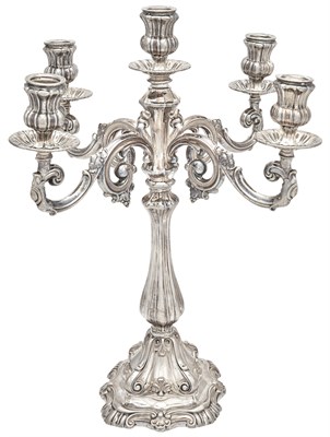 Lot 272 - Italian Silver Five-Light Candelabrum 20th...