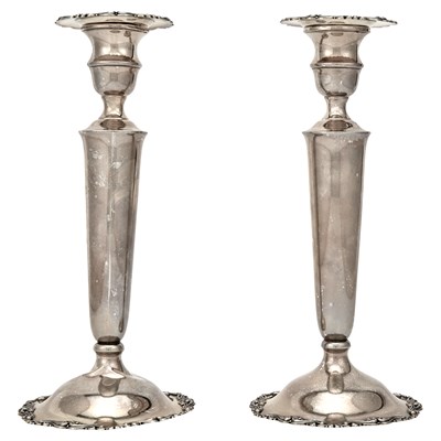 Lot 255 - Pair of American Sterling Silver Candlesticks...