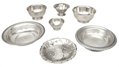 Lot 257 - Group of Seven American Sterling Silver Bowls...