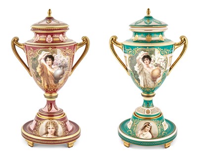 Lot 326 - Pair of Vienna Style Gilt and Hand-Painted...