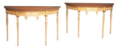Lot 252 - Pair of George III Painted Satinwood and...