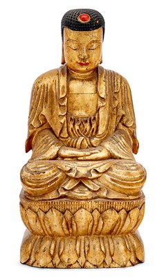 Lot 84 - A Chinese Giltwood Figure of Buddha