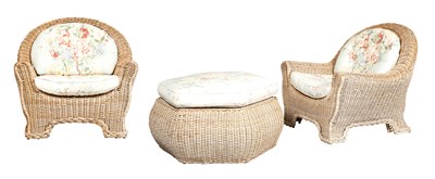 Lot 228 - Group of Wicker Furniture Comprising a pair of...