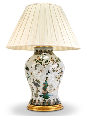 Lot 161 - Decoupage Table Lamp Height 30 inches.