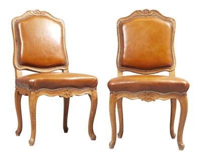 Lot 138 - Set of Four Louis XV Style Leather Upholstered...