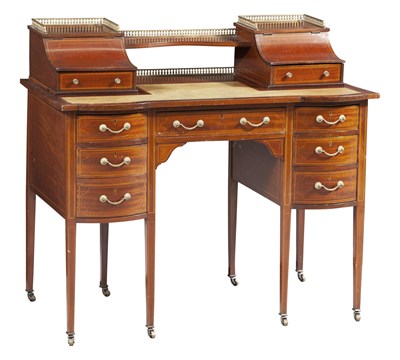 Lot 297 - Inlaid Mahogany Carlton House Desk Height 38...