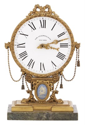Lot 313 - Gilt Bronze Jasperware and Onyx Clock E. F....