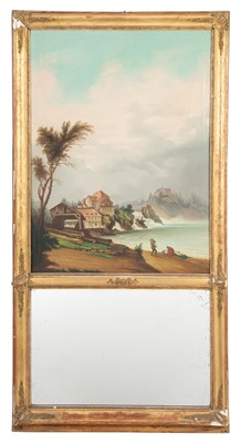 Lot 153 - Louis XVI Style Giltwood Trumeau Mirror Height...