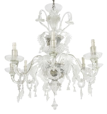 Lot 207 - Italian Colorless Cut Glass Eight-Light Chandelier