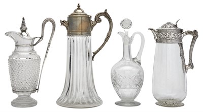 Lot 192 - Two Victorian Sterling Silver Mounted Glass...