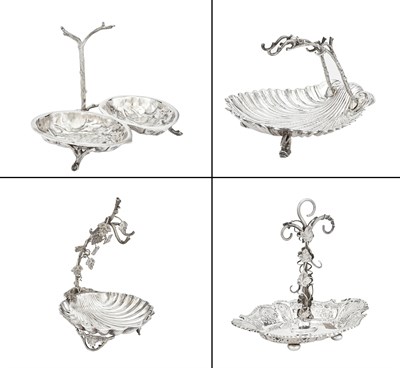 Lot 167 - Four Silver Plated Grape Stands Late 19th/...