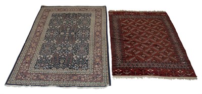 Lot 391 - Two Assorted Rugs A Turkish Hereke rug and a...