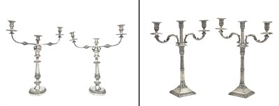 Lot 188 - Two Pair of George III Style Silver Plated...