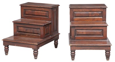 Lot 207 - Pair of Mahogany Bedside Steps With a door...