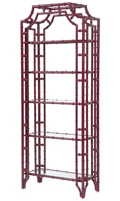 Lot 317 - Painted Metal Faux Bamboo and Glass Etagere...