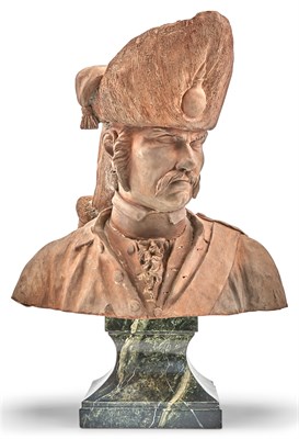Lot 318 - Continental Terracotta Bust of a Soldier 19th...