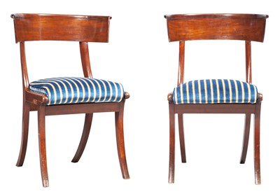Lot 348 - Pair of Regency Style Mahogany Klismos Side...