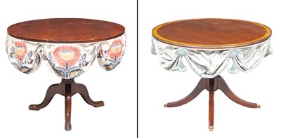 Lot 318 - Two Fabric Draped Mahogany Side Tables One a...