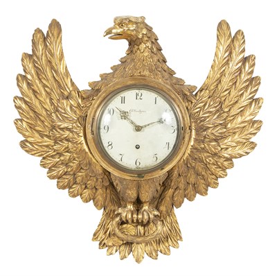 Lot 301 - Swedish Neoclassical Giltwood Eagle-Form Clock...
